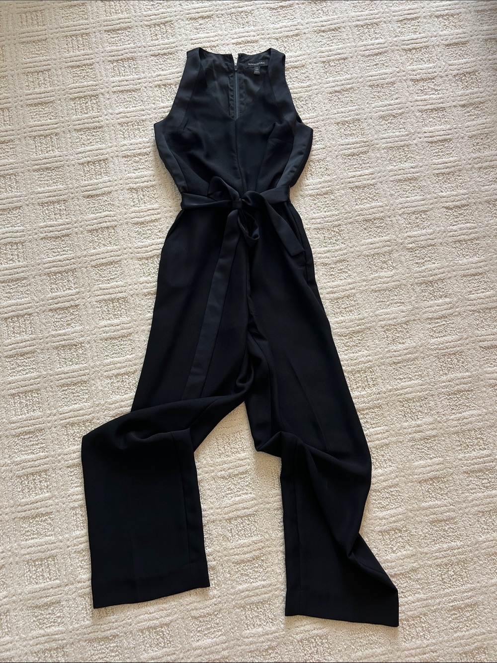 Banana Republic Black Sleeveless Tie-Waist Jumpsuit
